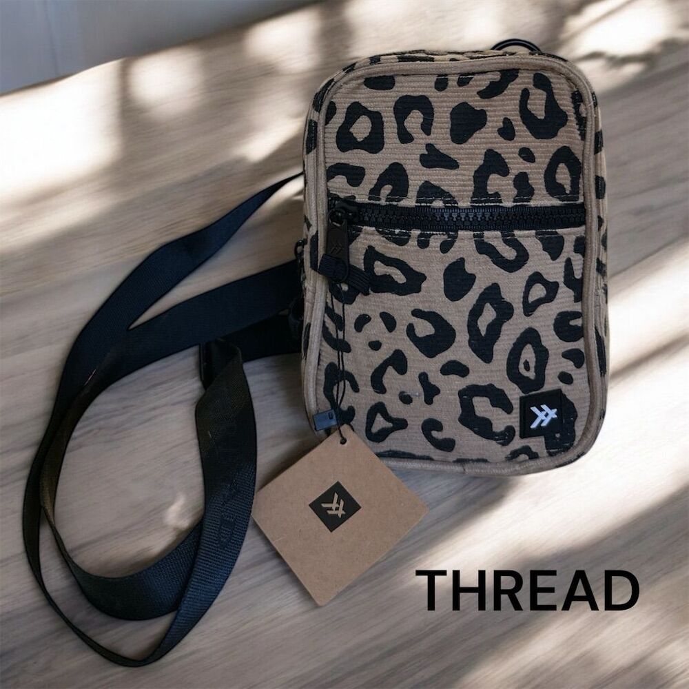 Leopard Print Crossbody Bag - Black and Tan